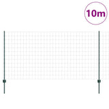 Vidaxl hek met paal groen 1,2 x 10 m staal en pvc