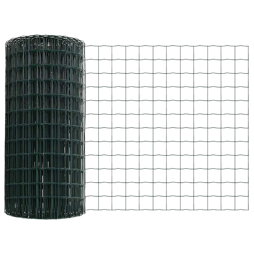 Vidaxl hek met paal groen 0,6 x 10 m staal en pvc