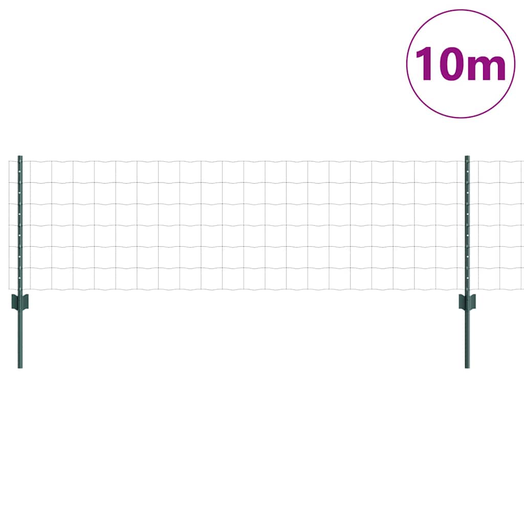 Vidaxl hek met paal groen 0,6 x 10 m staal en pvc