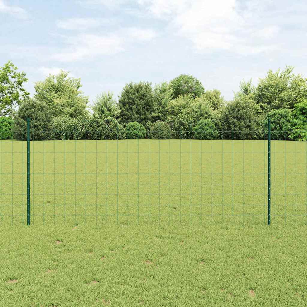 Vidaxl hek met paal groen 1 x 10 m staal