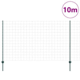 Vidaxl hek met paal groen 1,4 x 10 m staal en pvc