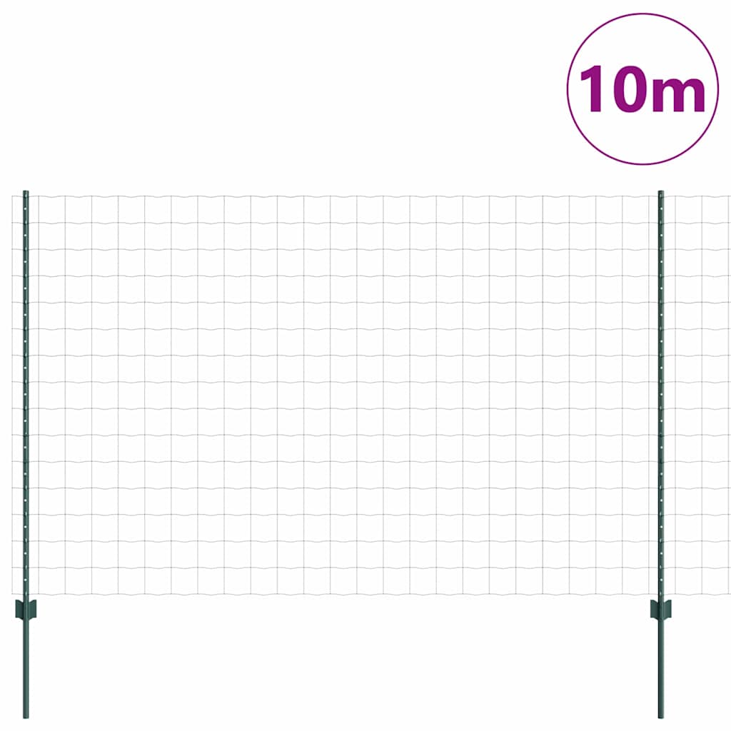 Vidaxl hek met paal groen 1,6 x 10 m staal en pvc