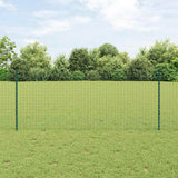 Vidaxl hek met paal groen 1 x 25 m staal en pvc