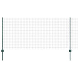 Vidaxl hek met paal groen 1 x 25 m staal en pvc