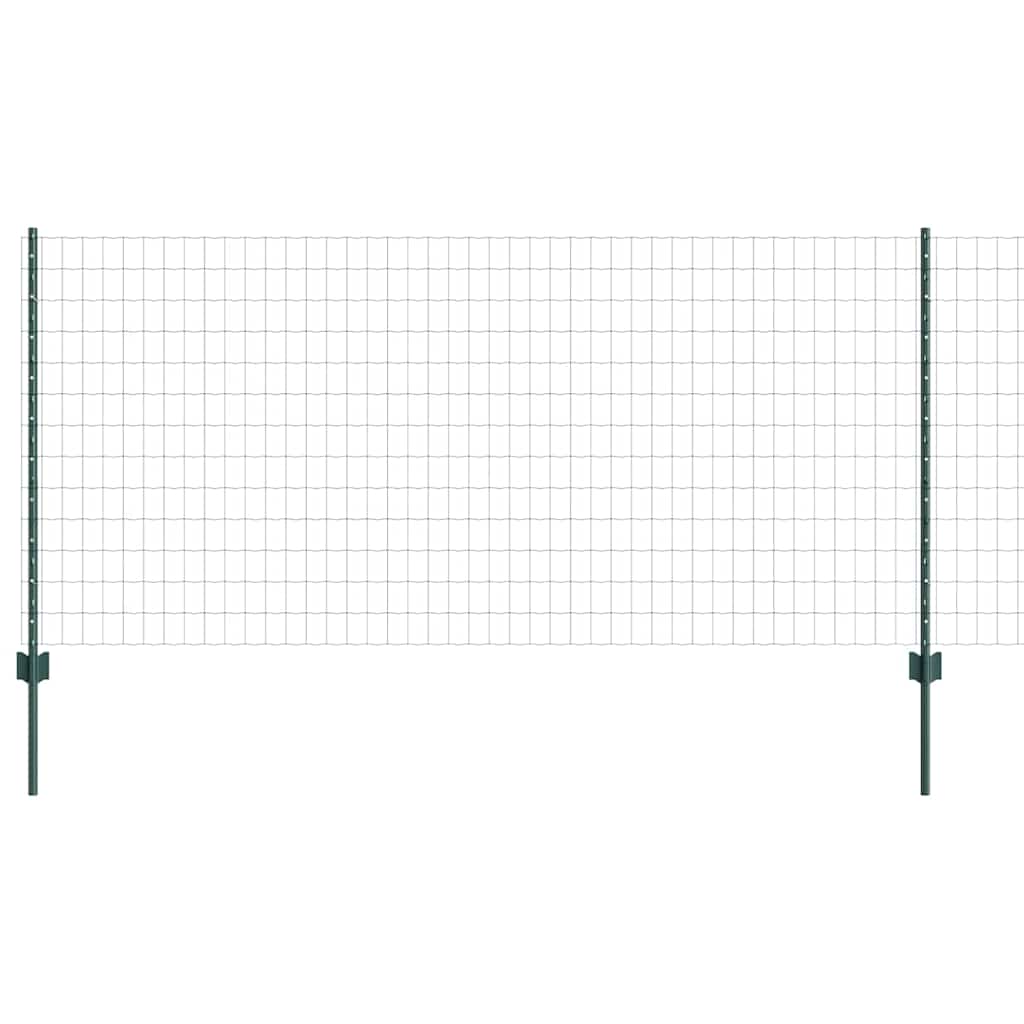 Vidaxl hek met paal groen 1 x 25 m staal en pvc