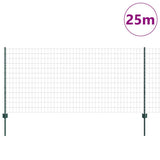 Vidaxl hek met paal groen 1 x 25 m staal en pvc