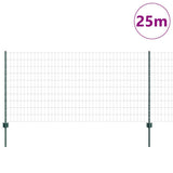 Vidaxl hek met paal groen 1 x 25 m staal en pvc