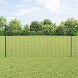 Vidaxl hek met paal groen 1,2 x 25 m staal en pvc