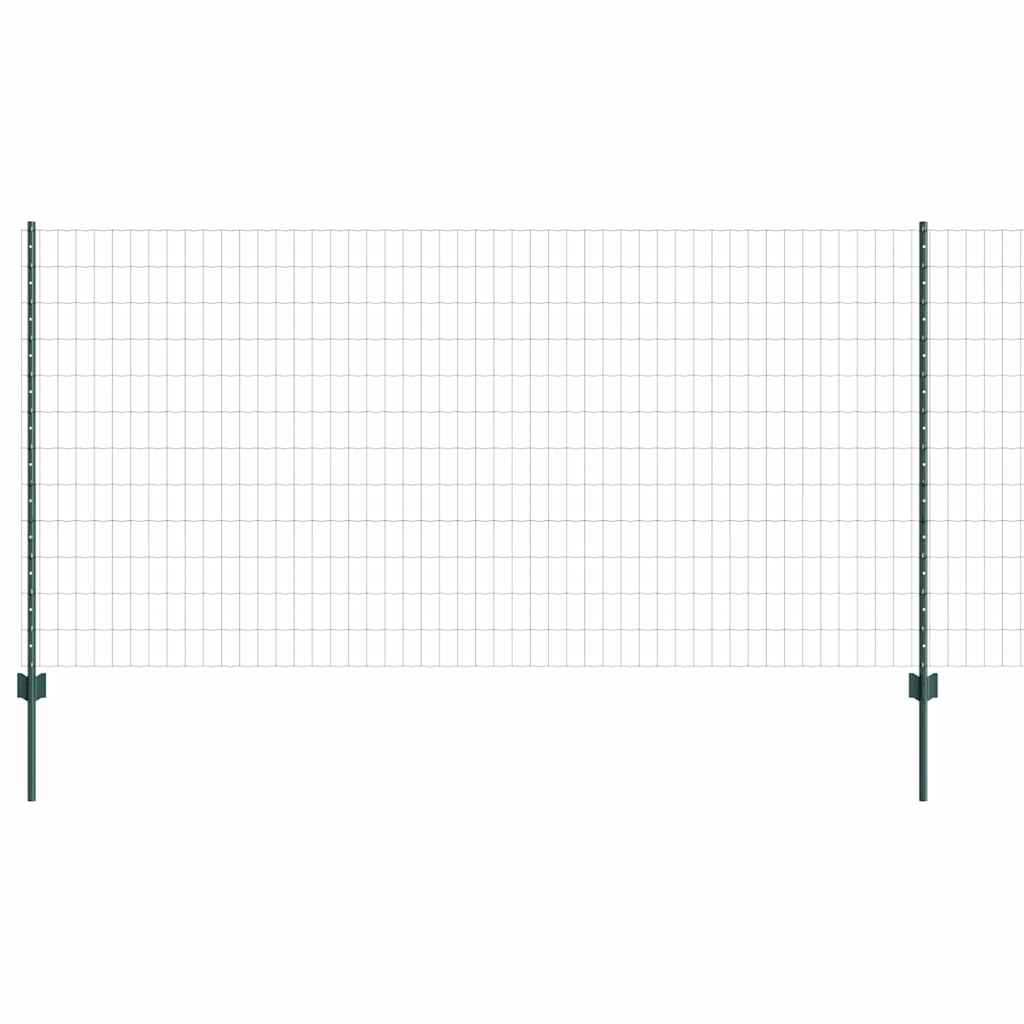 Vidaxl hek met paal groen 1,2 x 25 m staal en pvc