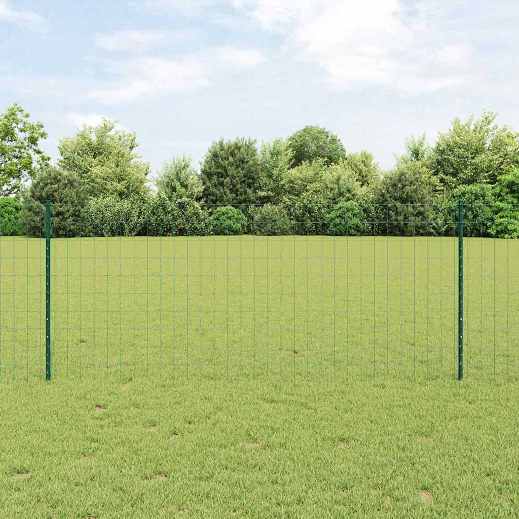 Vidaxl hek met paal groen 1 x 25 m staal en pvc