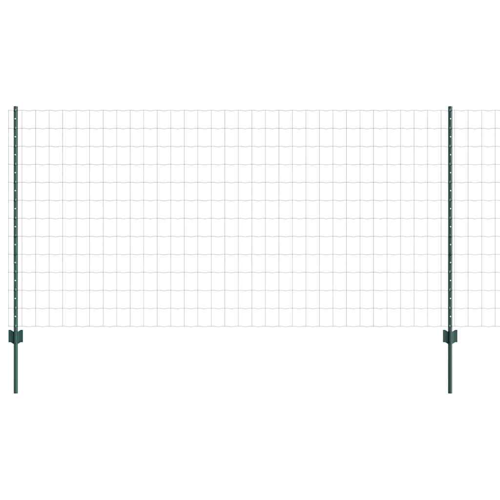 Vidaxl hek met paal groen 1,2 x 25 m staal en pvc