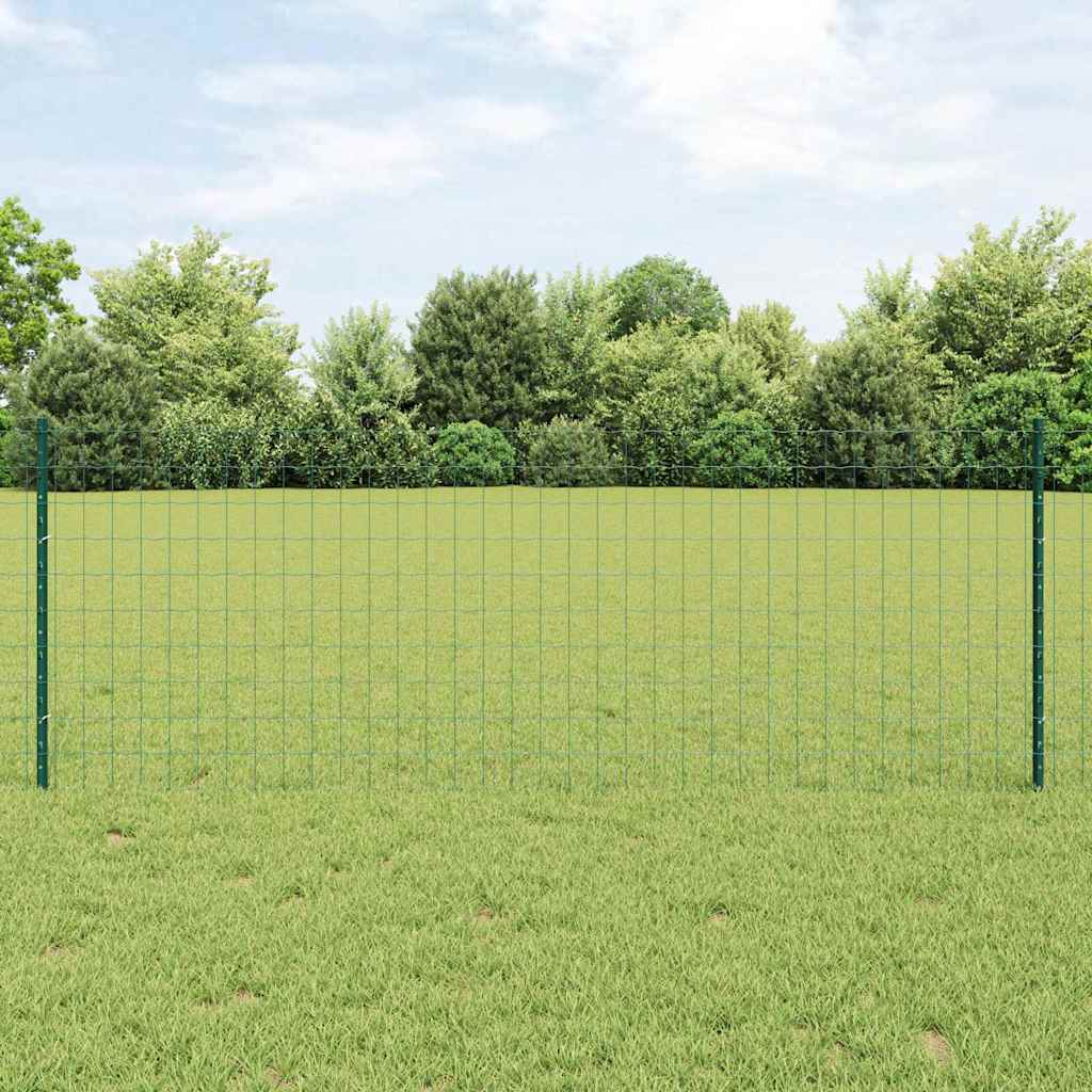 Vidaxl hek met paal groen 0,8 x 10 m staal