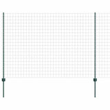 Vidaxl hek met paal groen 1,6 x 10 m staal en pvc