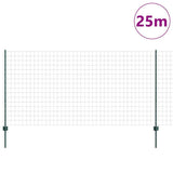 Vidaxl hek met paal groen 1,2 x 25 m staal