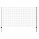 Vidaxl hek met paal grijs 1,4 x 10 m staal en pvc