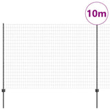 Vidaxl hek met paal grijs 1,6 x 10 m staal en pvc