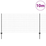 Vidaxl hek met paal grijs 1 x 10 m staal en pvc