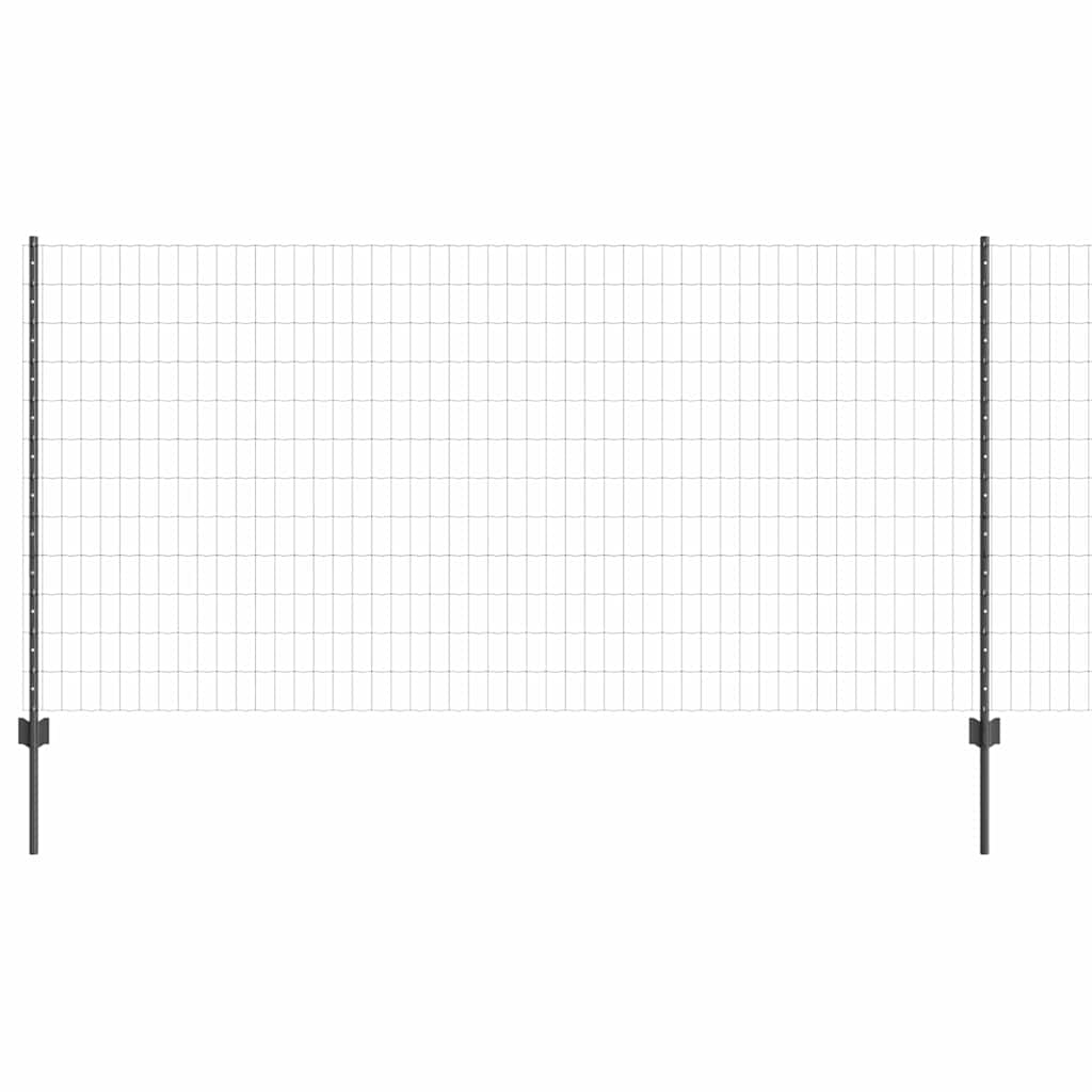 Vidaxl hek met paal grijs 1,2 x 10 m staal en pvc