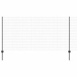 Vidaxl hek met paal grijs 1,2 x 10 m staal en pvc