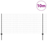 Vidaxl hek met paal grijs 1 x 10 m staal en pvc