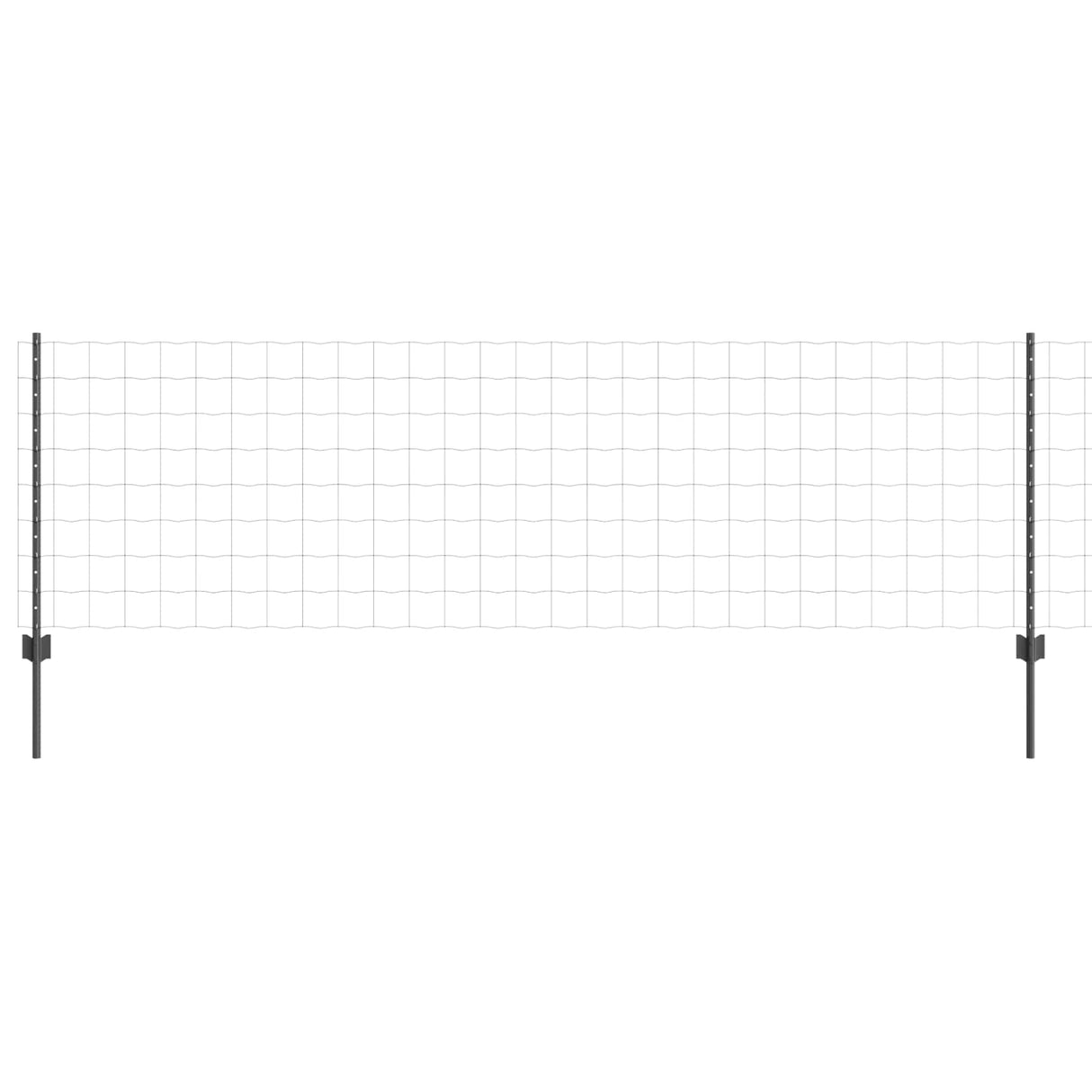 Vidaxl hek met paal grijs 0,8 x 10 m staal