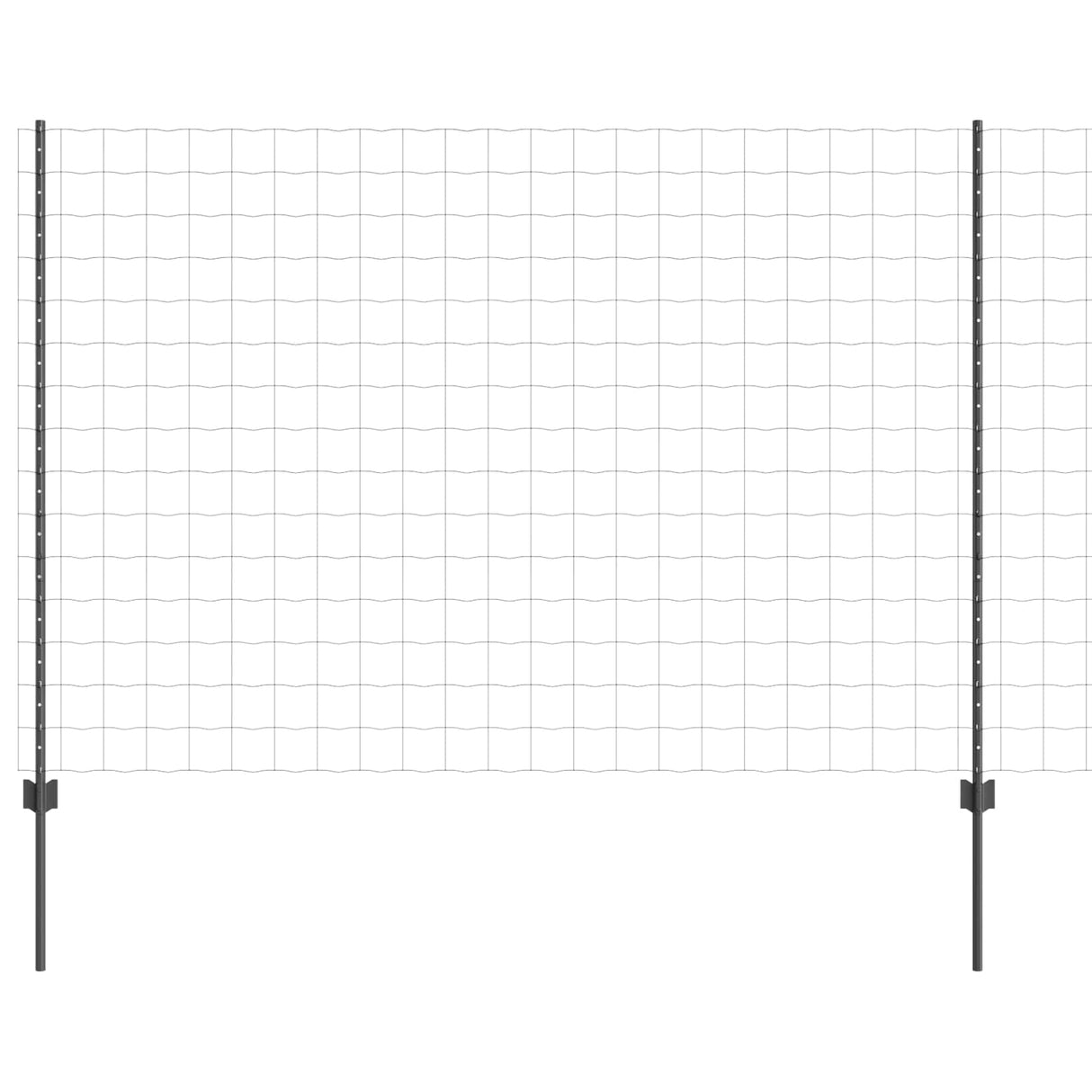 Vidaxl hek met paal grijs 1,5 x 10 m staal
