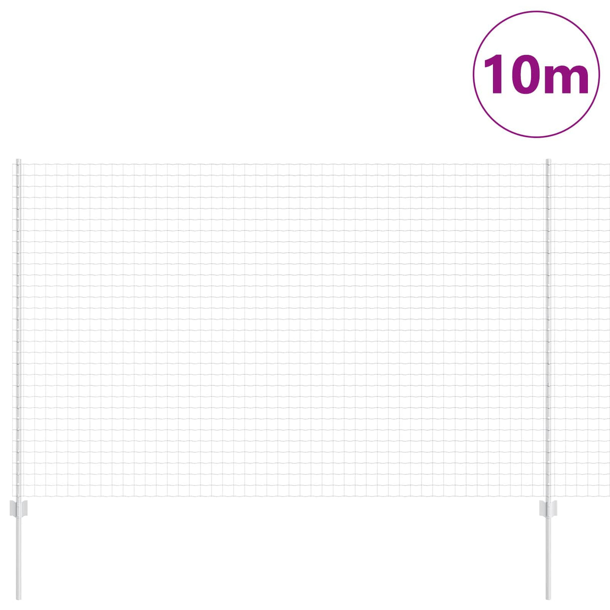 Vidaxl hek met paal zilver 1,6 x 10 m staal