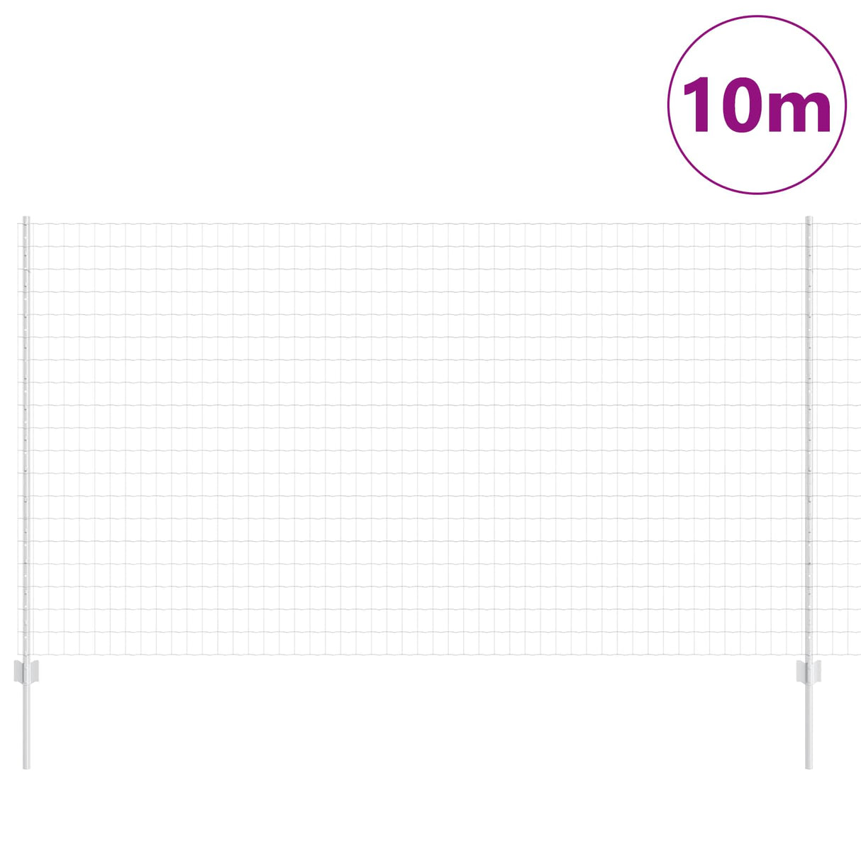 Vidaxl hek met paal zilver 1,4 x 10 m staal