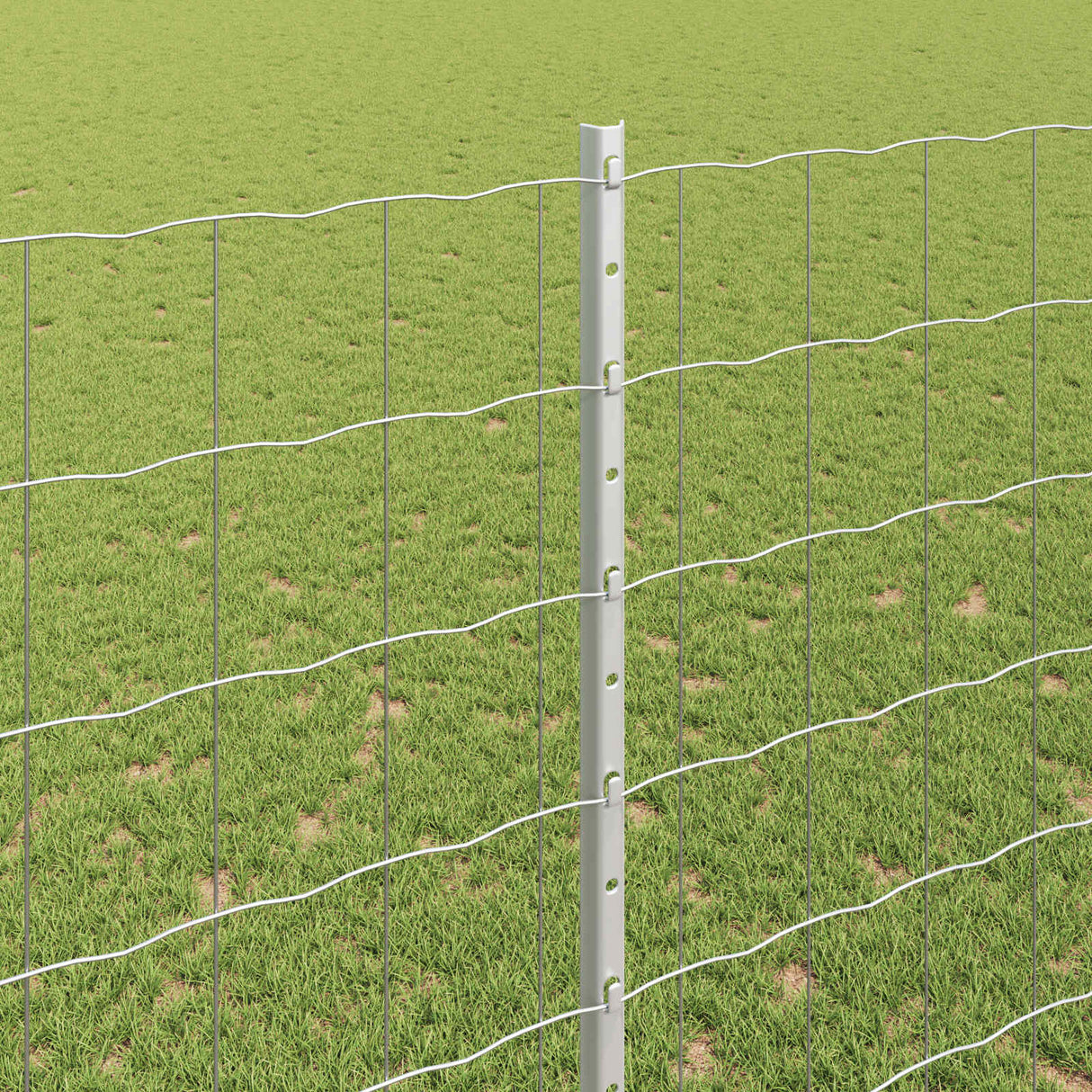 Vidaxl hek met paal zilver 1,6 x 10 m staal