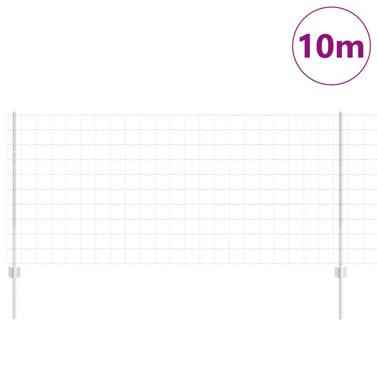 Vidaxl hek met paal zilver 1 x 10 m staal
