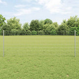 Vidaxl hek met paal zilver 0,8 x 25 m staal