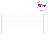Vidaxl hek met paal zilver 0,6 x 50 m staal