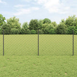 Vidaxl hek met paal grijs 0,8 x 10 m staal en pvc