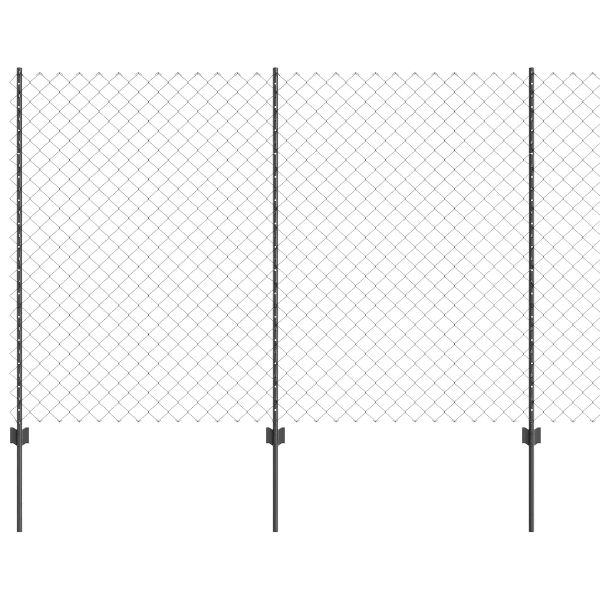 Vidaxl hek met paal grijs 1,6 x 10 m staal en pvc