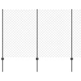 Vidaxl hek met paal grijs 1,6 x 10 m staal en pvc