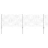 Vidaxl hek met paal zilver 0,6 x 10 m staal