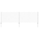 Vidaxl hek met paal zilver 0,8 x 10 m staal