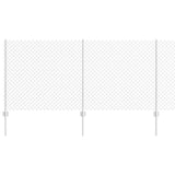 Vidaxl hek met paal zilver 1 x 10 m staal