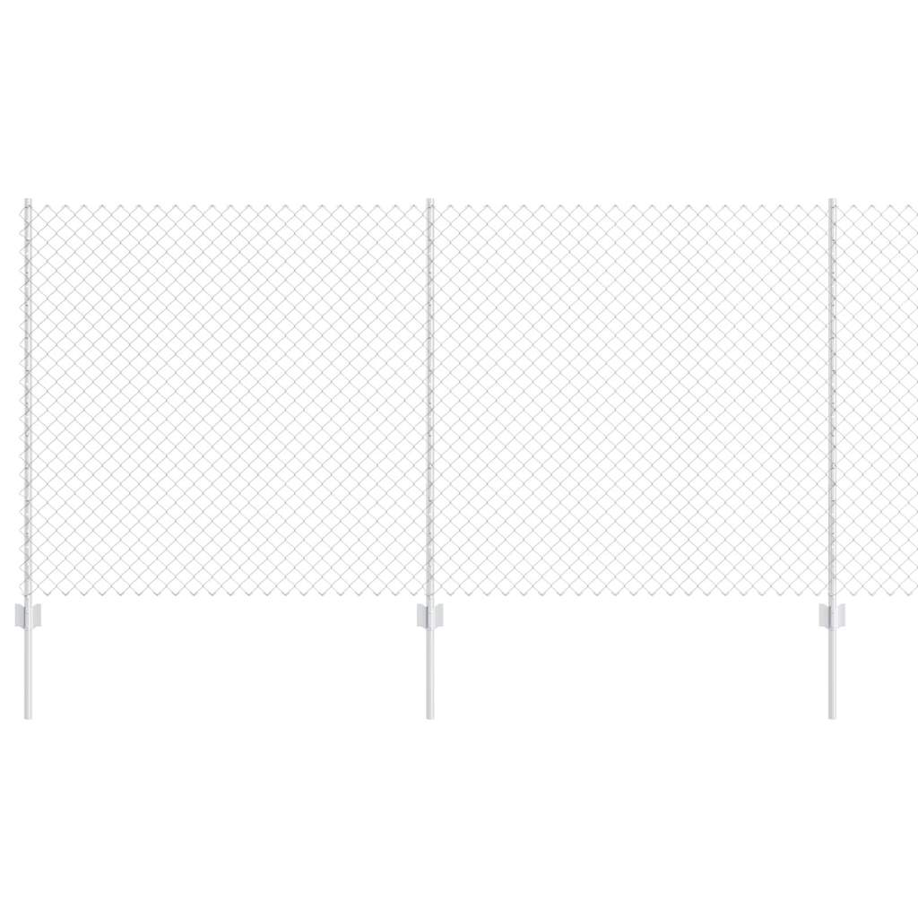 Vidaxl hek met paal zilver 1,2 x 10 m staal