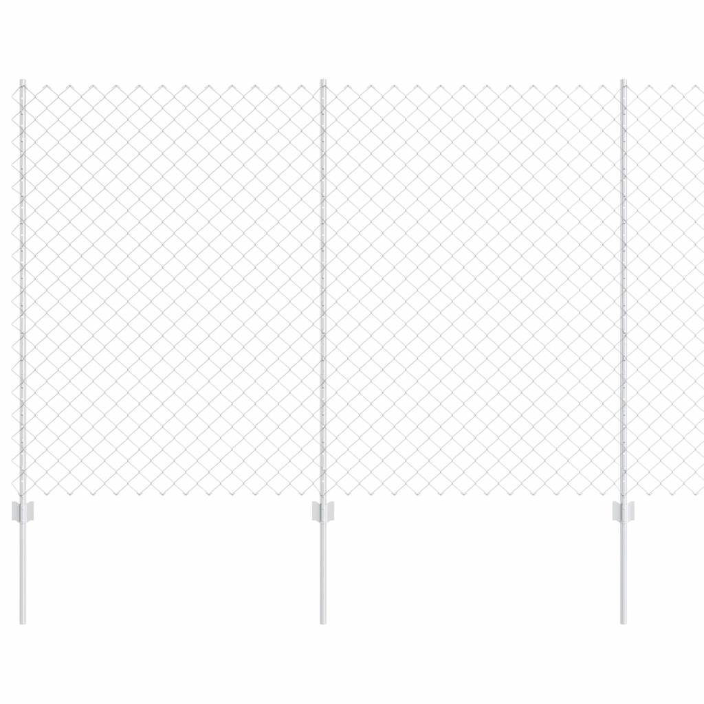 Vidaxl hek met paal zilver 1,6 x 10 m staal