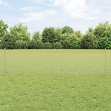 Vidaxl hek met paal zilver 0,5 x 10 m staal