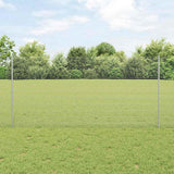 Vidaxl hek met paal zilver 1,2 x 25 m staal