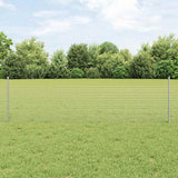 Vidaxl hek met paal zilver 0,5 x 50 m staal