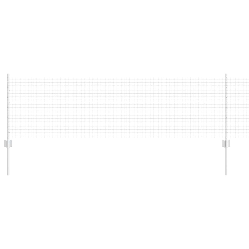 Vidaxl hek met paal zilver 0,6 x 50 m staal