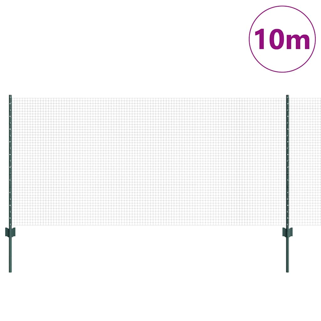 Vidaxl hek met paal groen 1 x 10 m staal