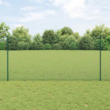 Vidaxl hek met paal groen 1,2 x 10 m staal en pvc