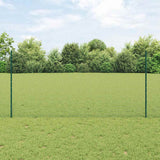 Vidaxl hek met paal groen 1,2 x 10 m staal en pvc