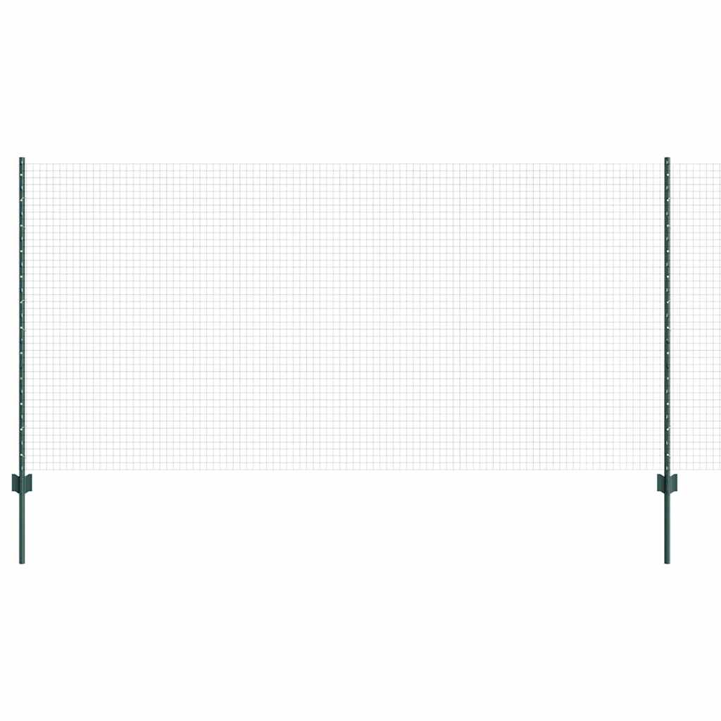 Vidaxl hek met paal groen 1,2 x 25 m staal en pvc