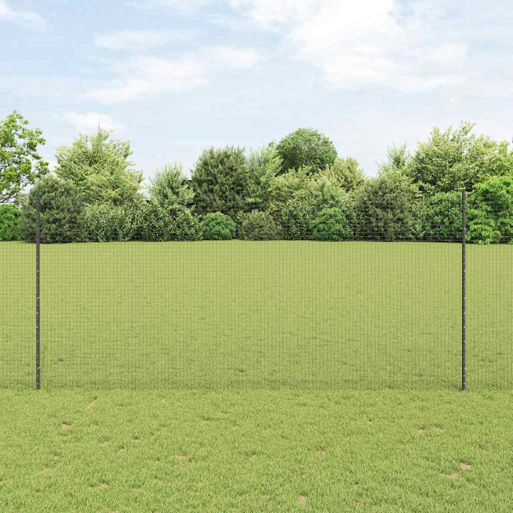 Vidaxl hek met paal grijs 1,4 x 10 m staal en pvc