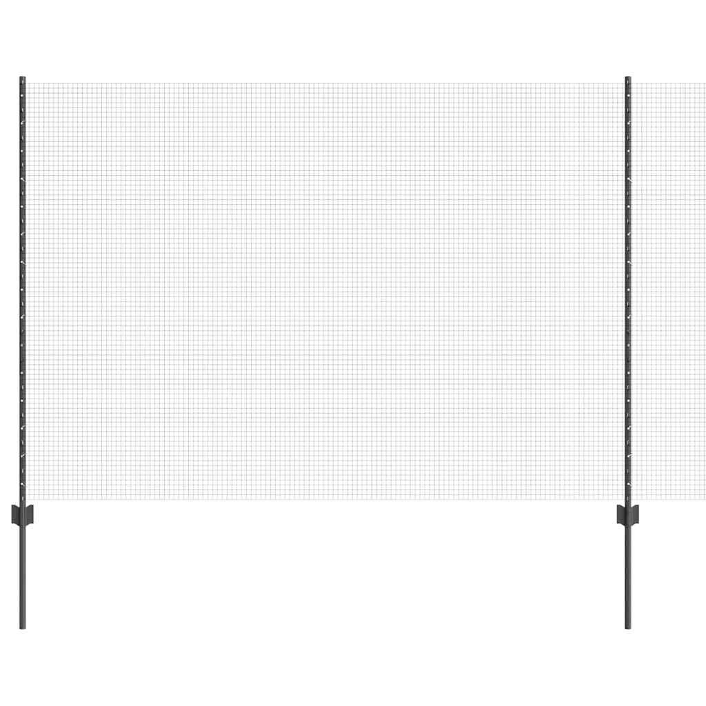 Vidaxl hek met paal grijs 1,6 x 10 m staal en pvc